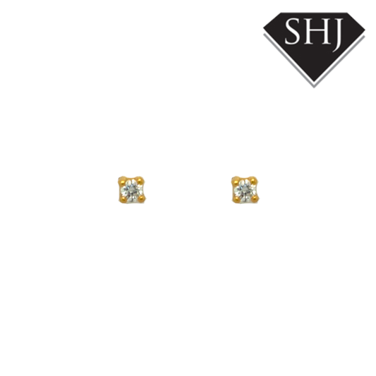 18ct Yellow Gold Diamond Stud Earrings