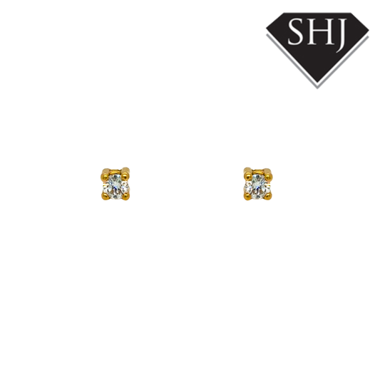 18ct Yellow Gold Diamond Stud Earrings