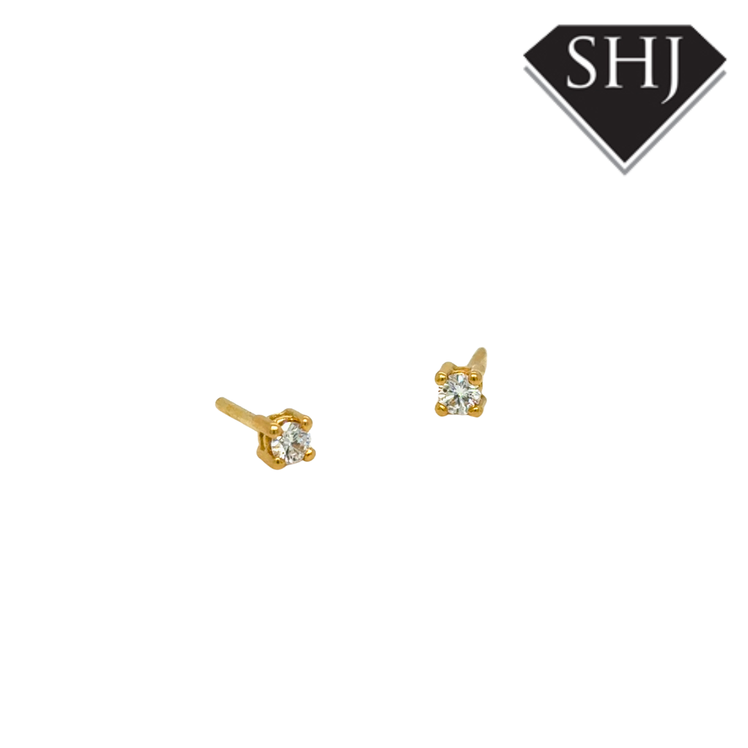 18ct Yellow Gold Diamond Stud Earrings