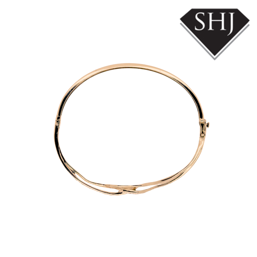 9ct Yellow Gold Diamond Set Bangle