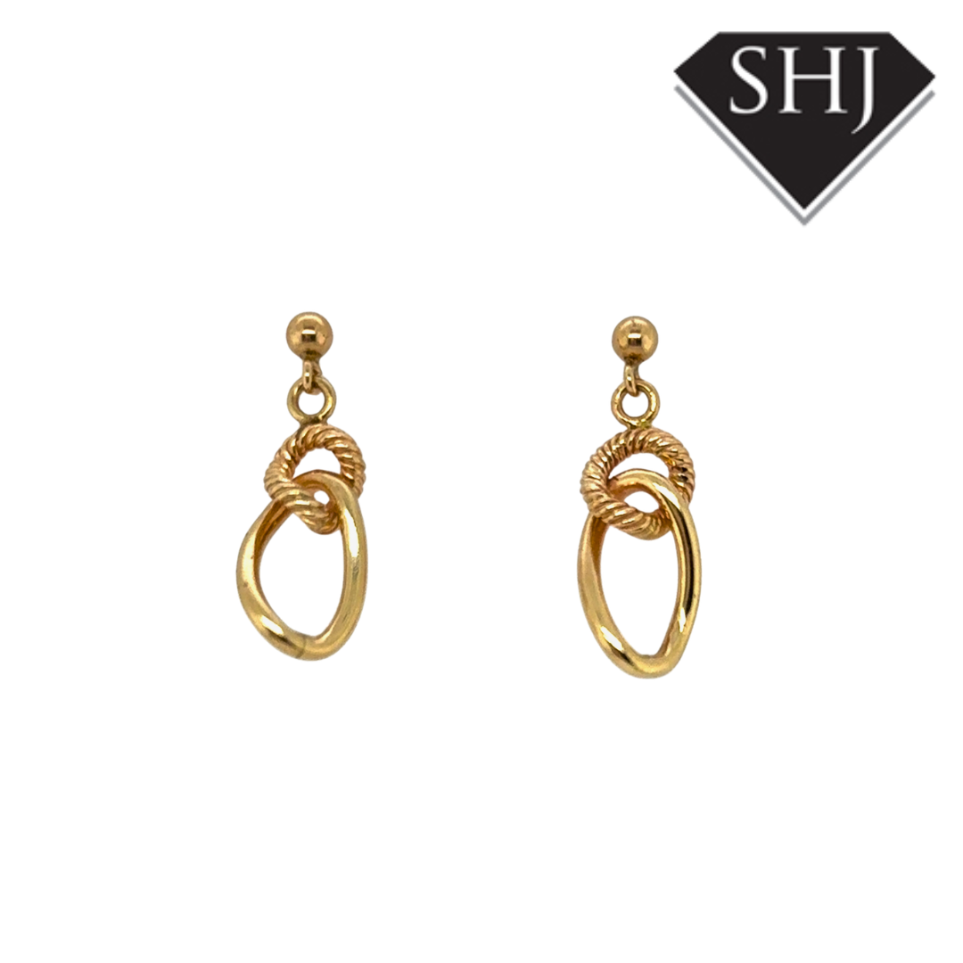 9ct Yellow Gold Link Drop Earrings