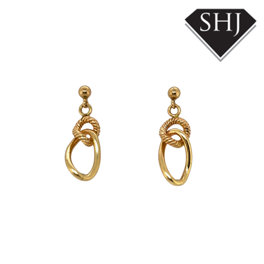 9ct Yellow Gold Link Drop Earrings