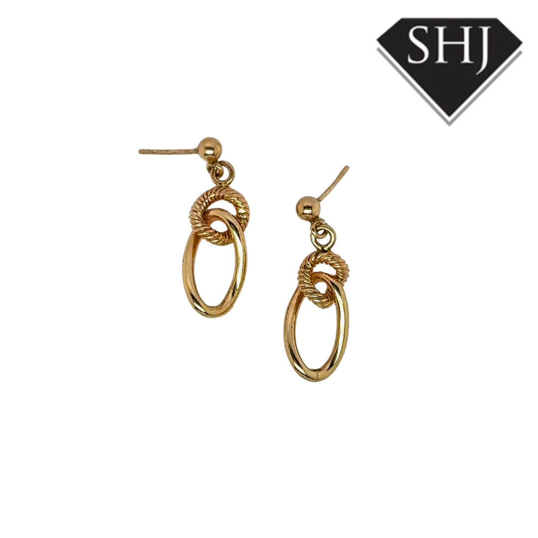 9ct Yellow Gold Link Drop Earrings