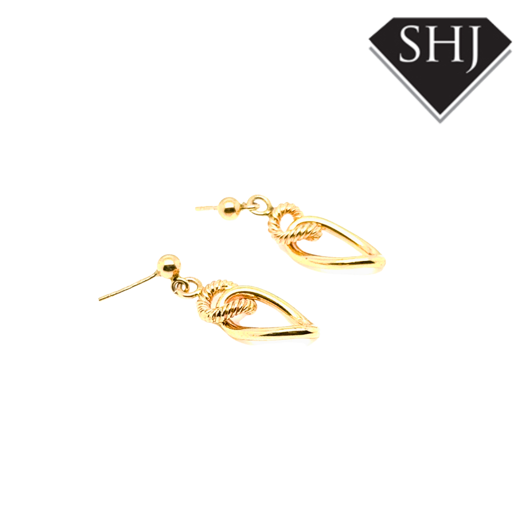 9ct Yellow Gold Link Drop Earrings