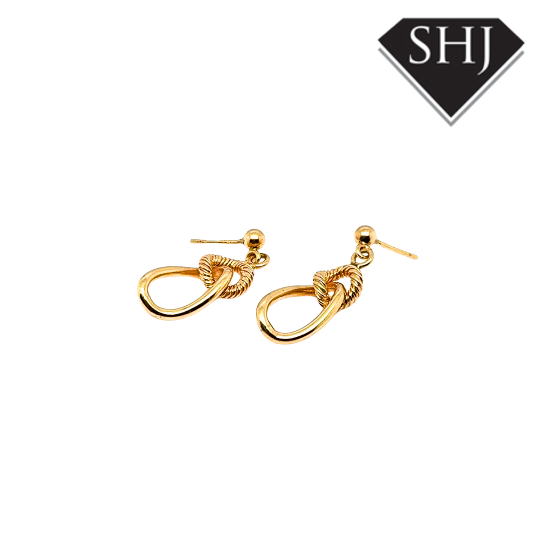 9ct Yellow Gold Link Drop Earrings
