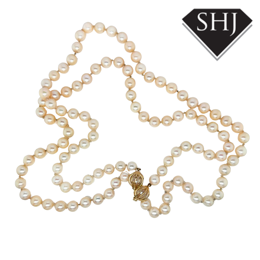 14ct Yellow Gold Cultured Pearl Necklace