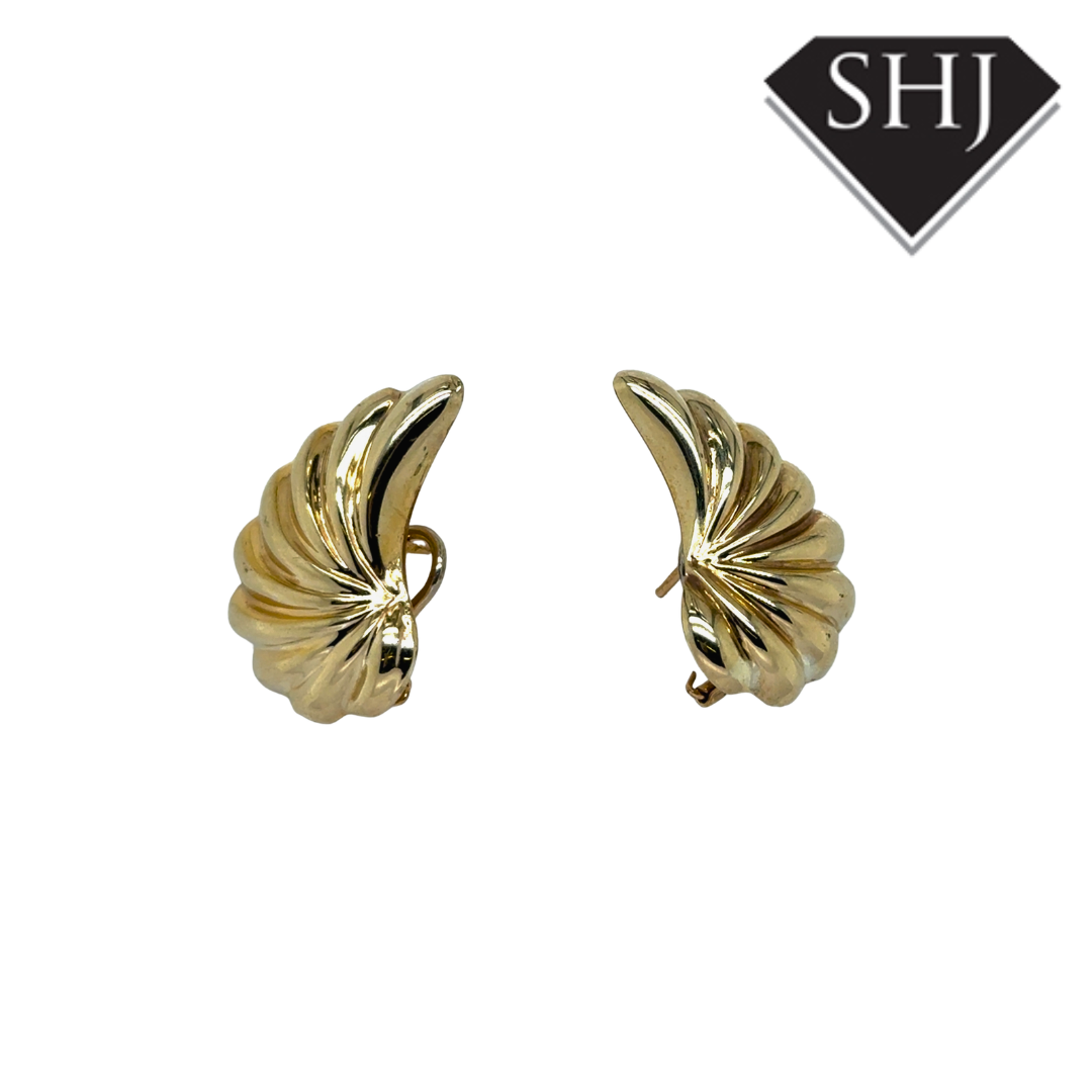 9ct Yellow Gold Shell Earrings