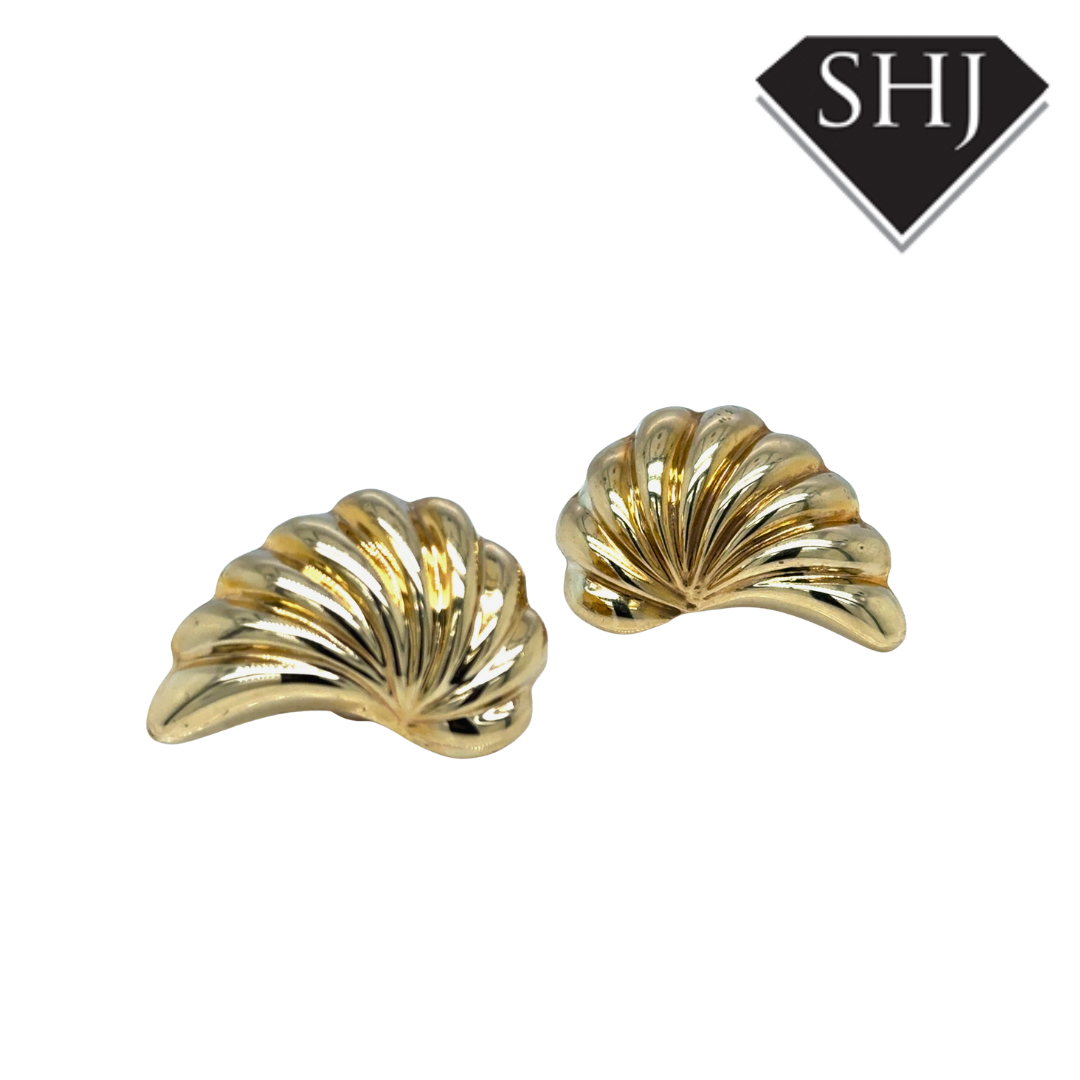 9ct Yellow Gold Shell Earrings