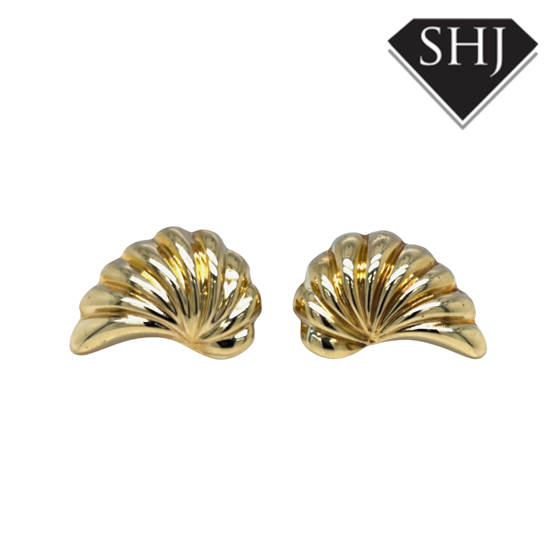 9ct Yellow Gold Shell Earrings