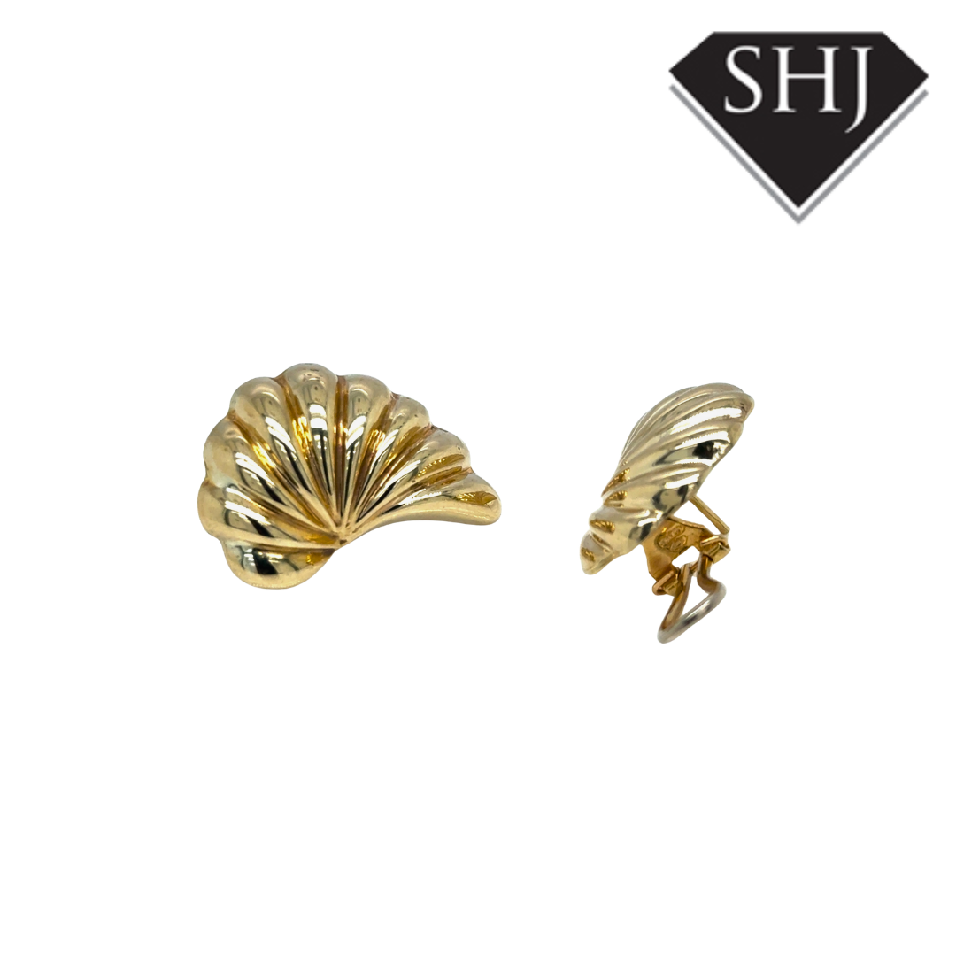 9ct Yellow Gold Shell Earrings