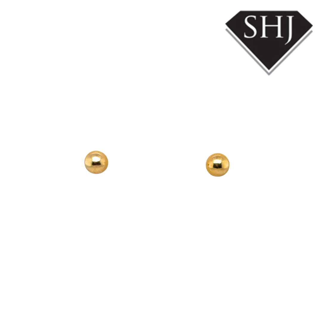 9ct Yellow Gold Ball Stud Earrings