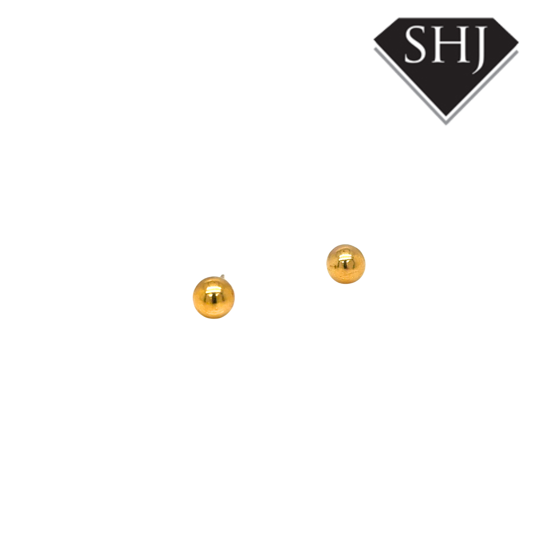 9ct Yellow Gold Ball Stud Earrings