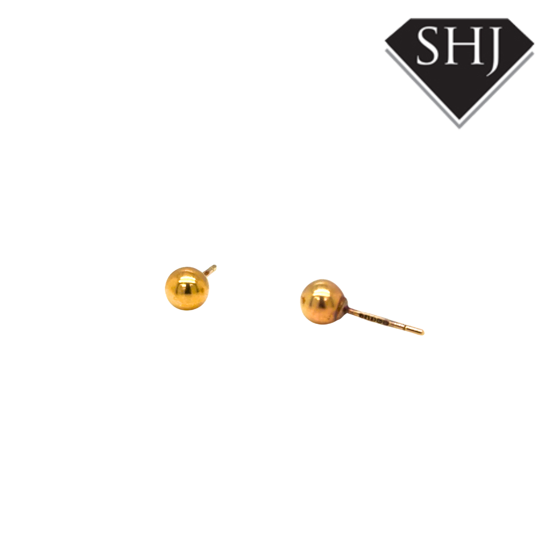9ct Yellow Gold Ball Stud Earrings