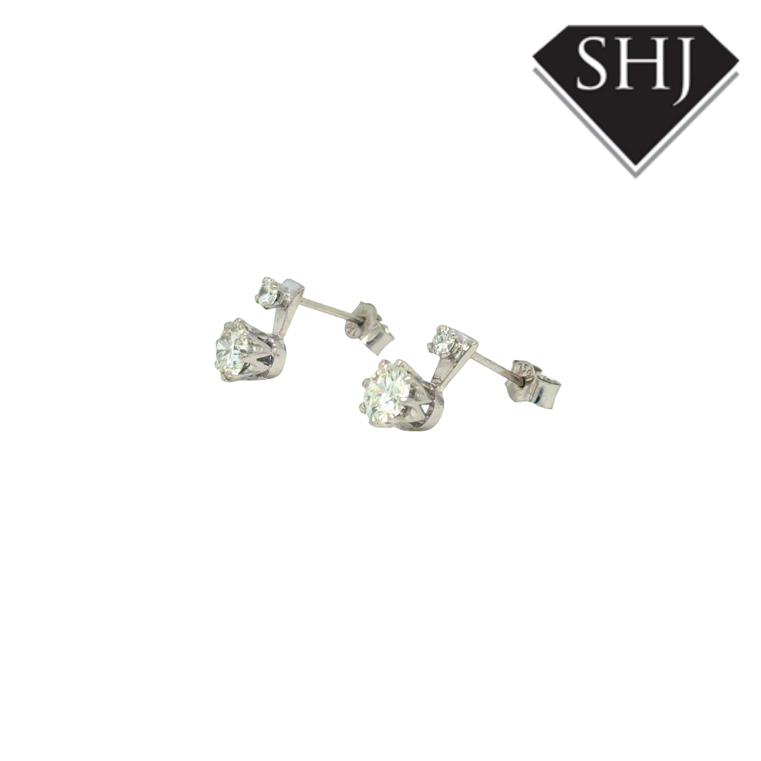18ct White Gold Diamond Drop Earrings