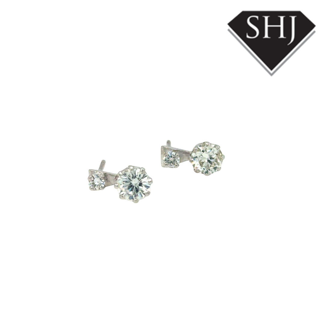 18ct White Gold Diamond Drop Earrings