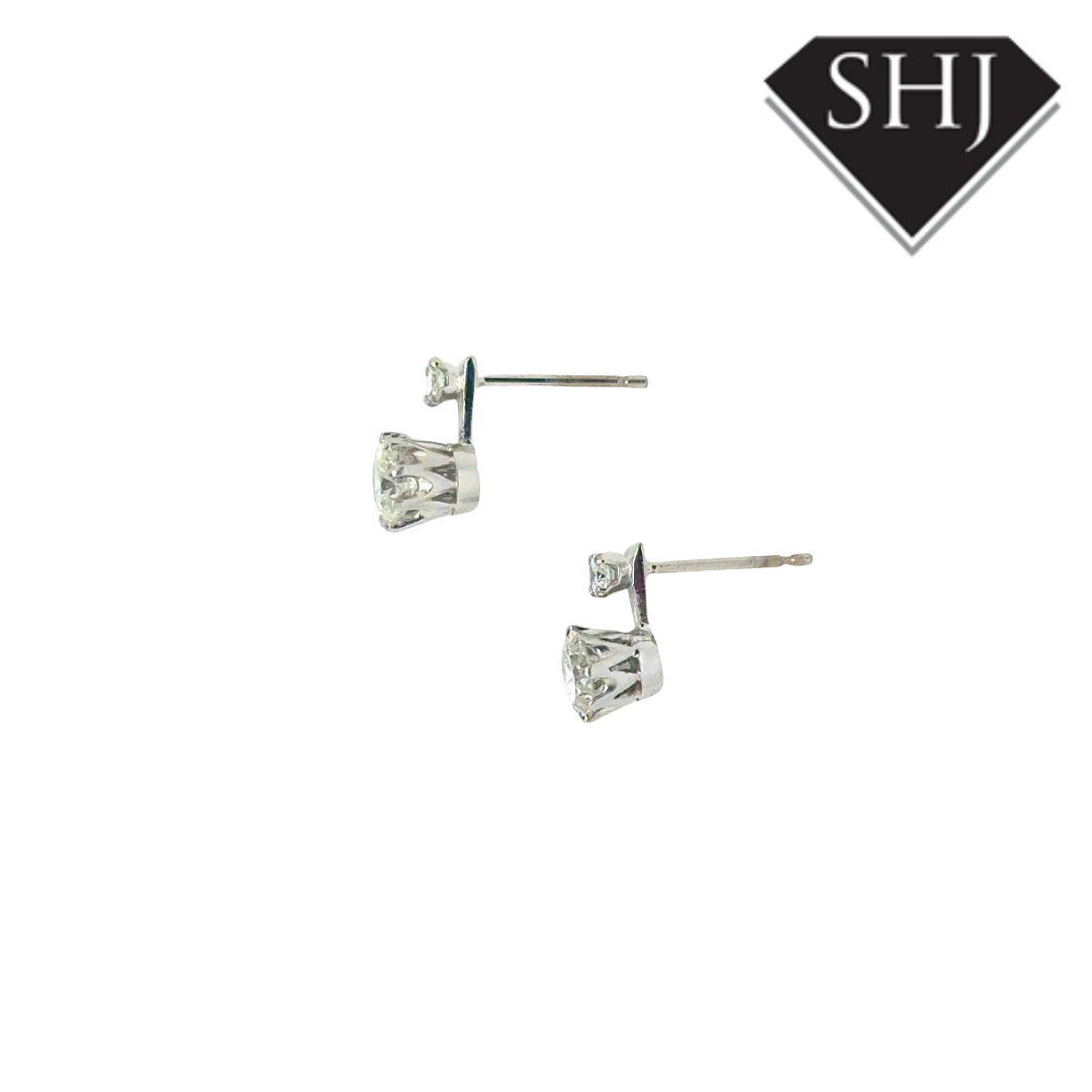 18ct White Gold Diamond Drop Earrings