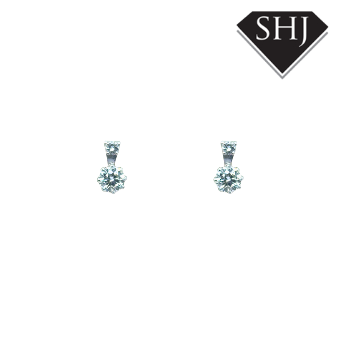 18ct White Gold Diamond Drop Earrings