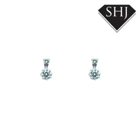18ct White Gold Diamond Drop Earrings