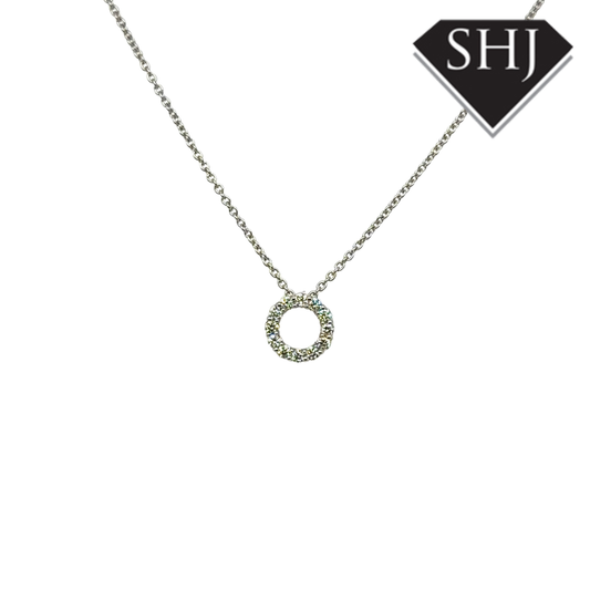 18ct White Gold Diamond Pendant & Chain
