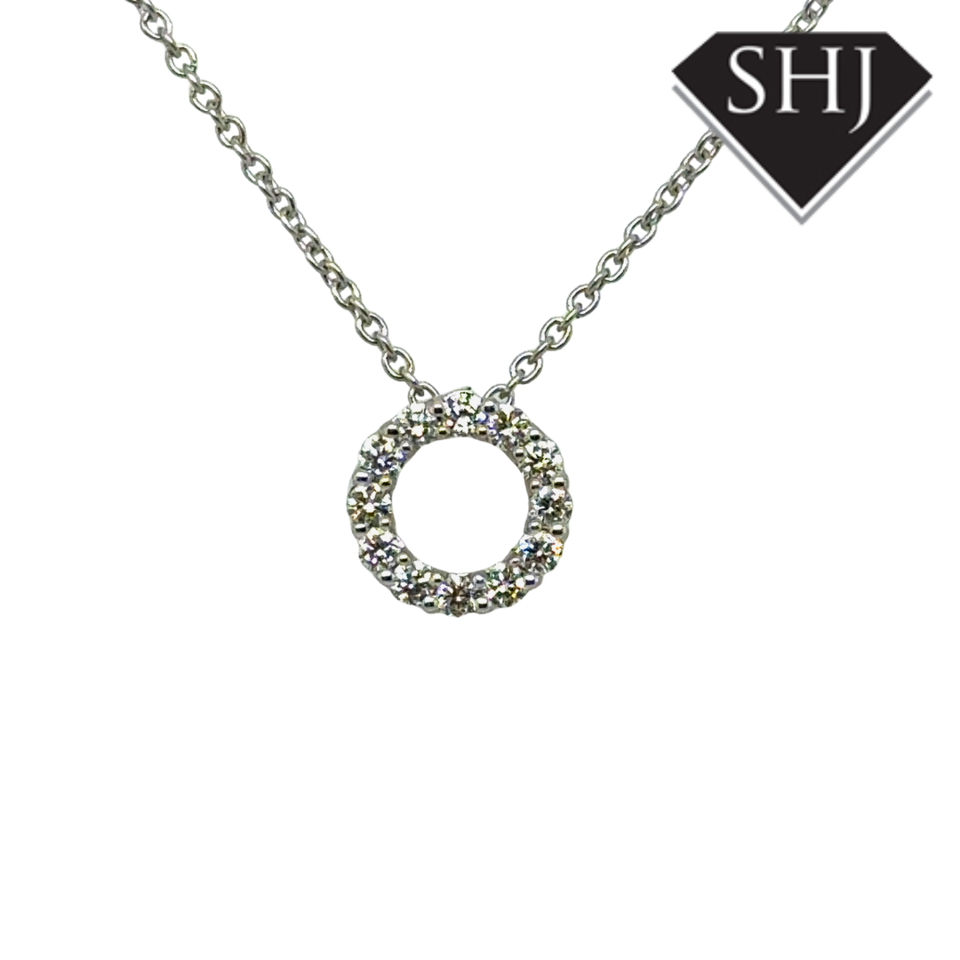 18ct White Gold Diamond Pendant & Chain