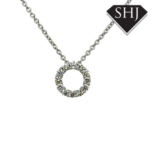 18ct White Gold Diamond Pendant & Chain