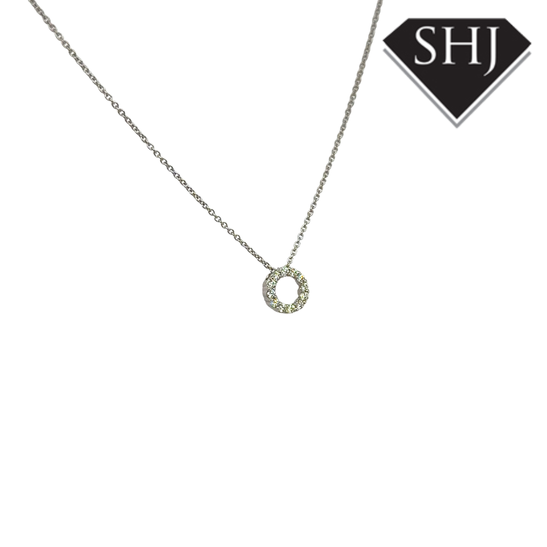 18ct White Gold Diamond Pendant & Chain