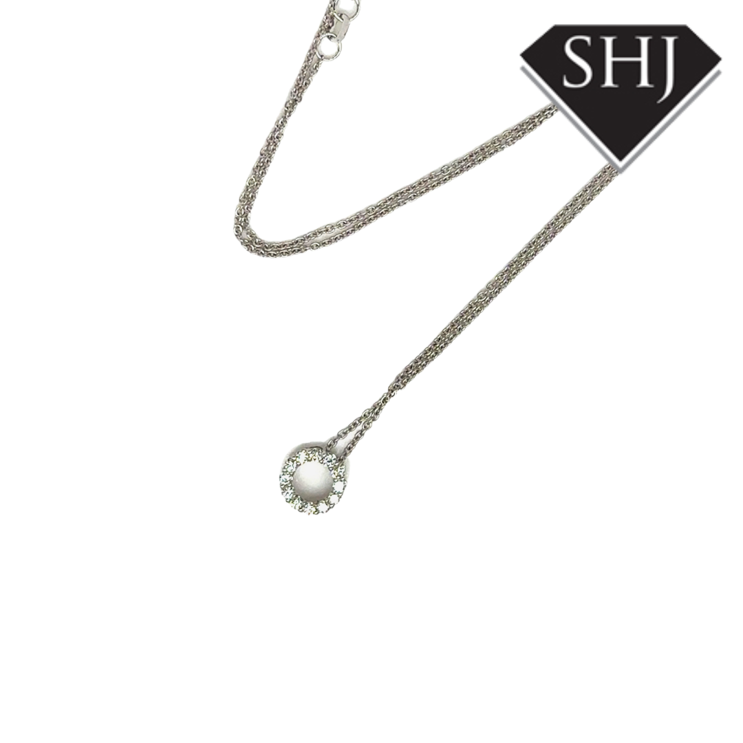 18ct White Gold Diamond Pendant & Chain