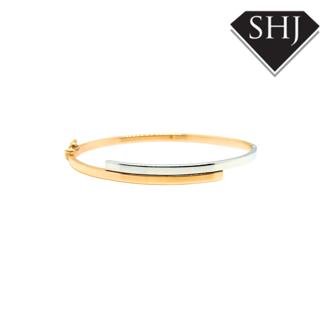 9ct Yellow/White Gold Bangle