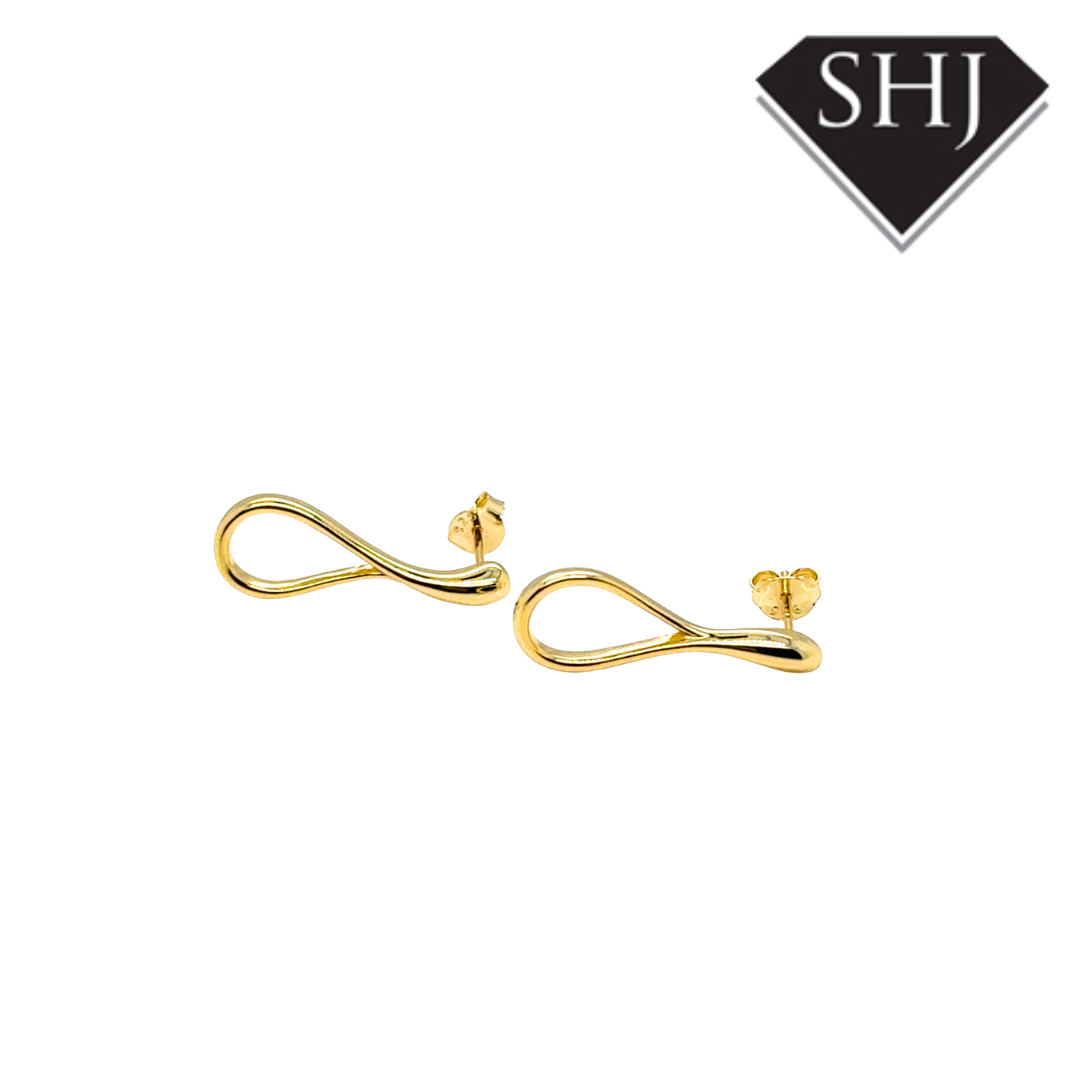 Silver Gold Plated Teardrop Earrings