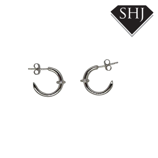 Silver Nail Hoop Earrings