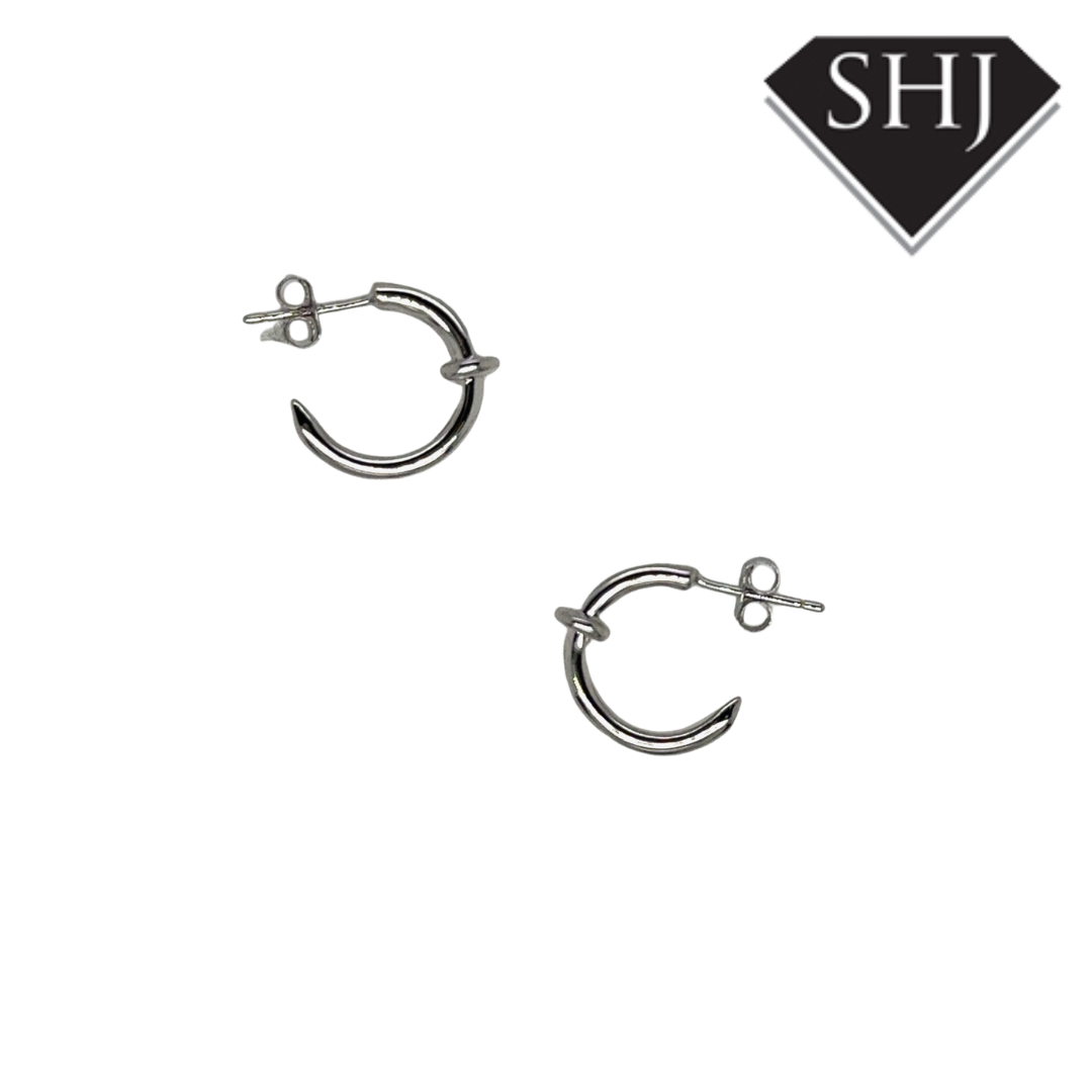 Silver Nail Hoop Earrings