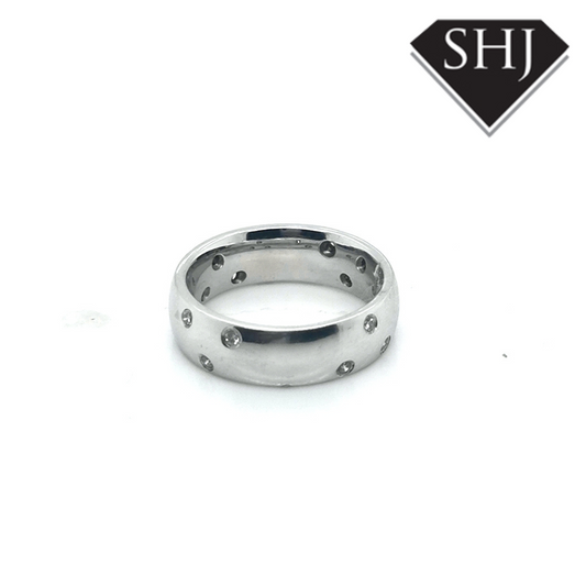 18ct White Gold Diamond Set Wedding Ring
