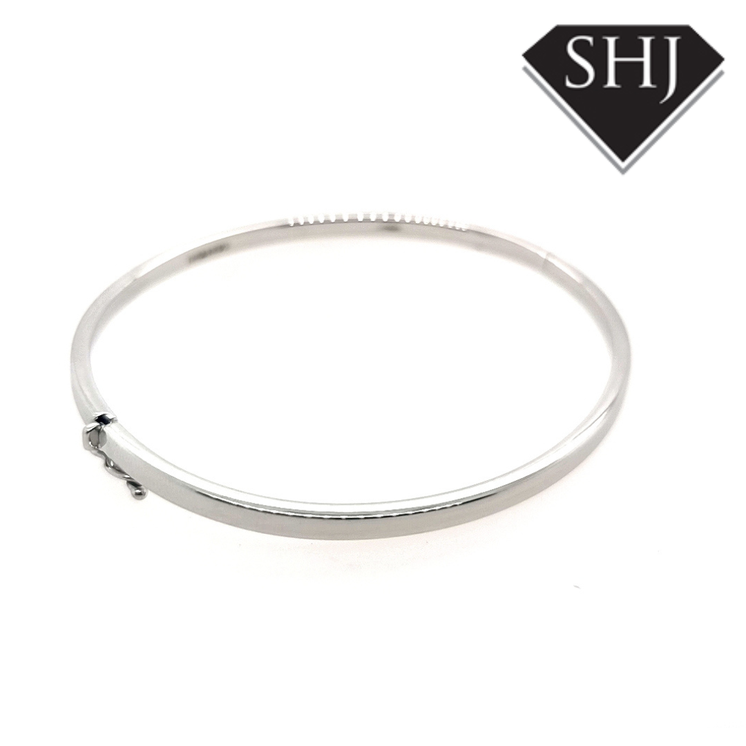 White gold 2025 hinged bangle