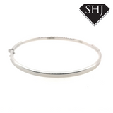 9ct White Gold Hinged Bangle