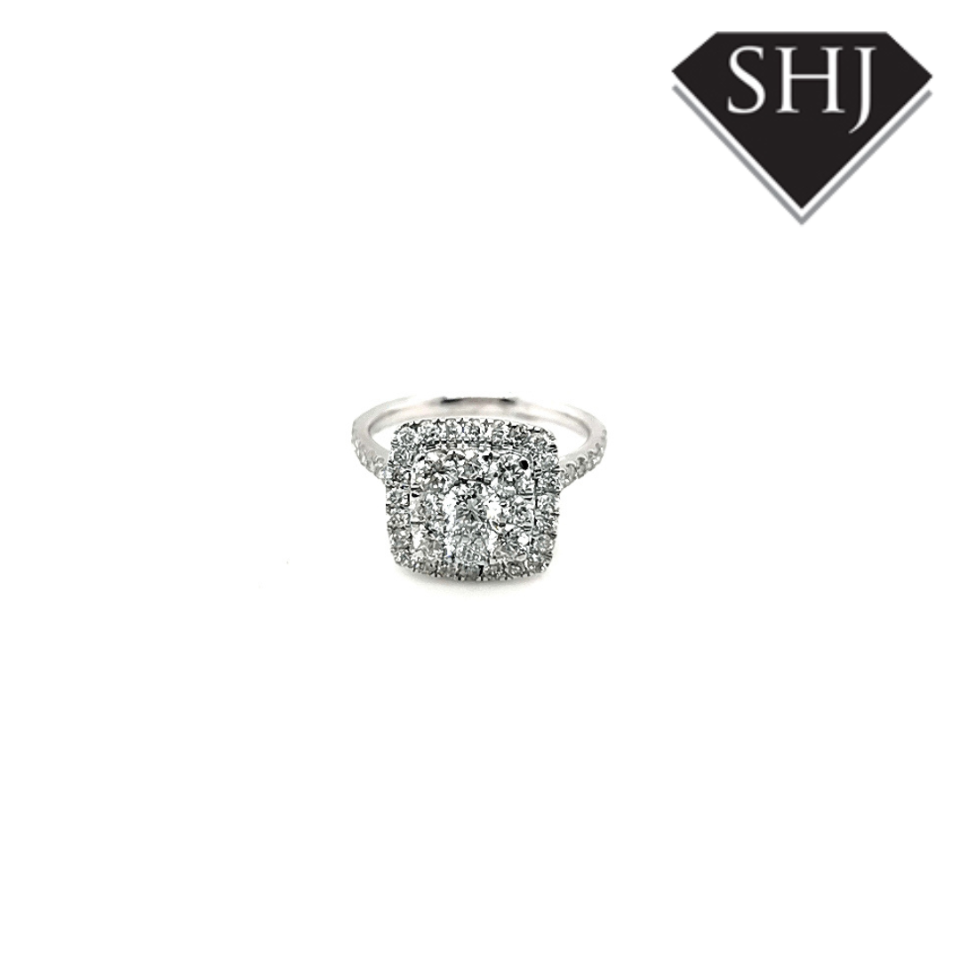 9ct White Gold Diamond Cluster Ring 1.70ct