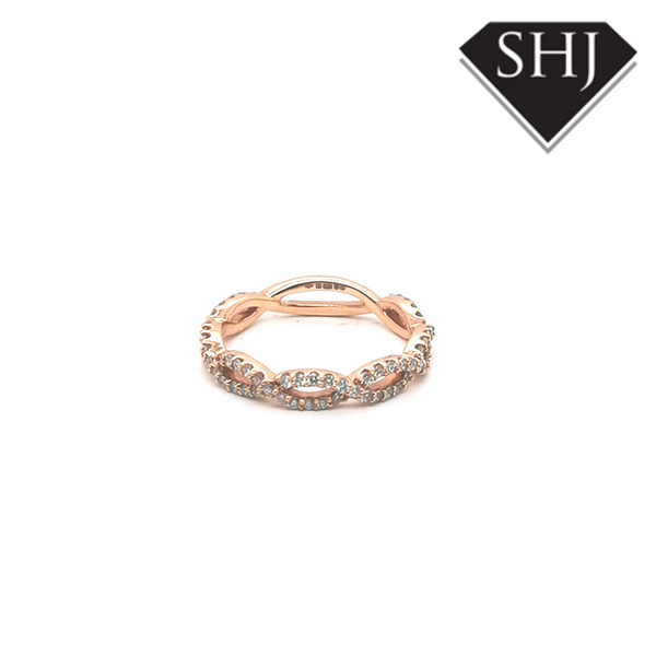 18ct Rose Gold Diamond Infinity Ring