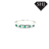 18ct White Gold Emerald and Diamond Eternity Ring
