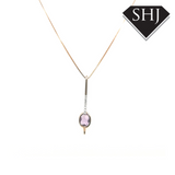 9ct Yellow Gold Amethyst Pendant