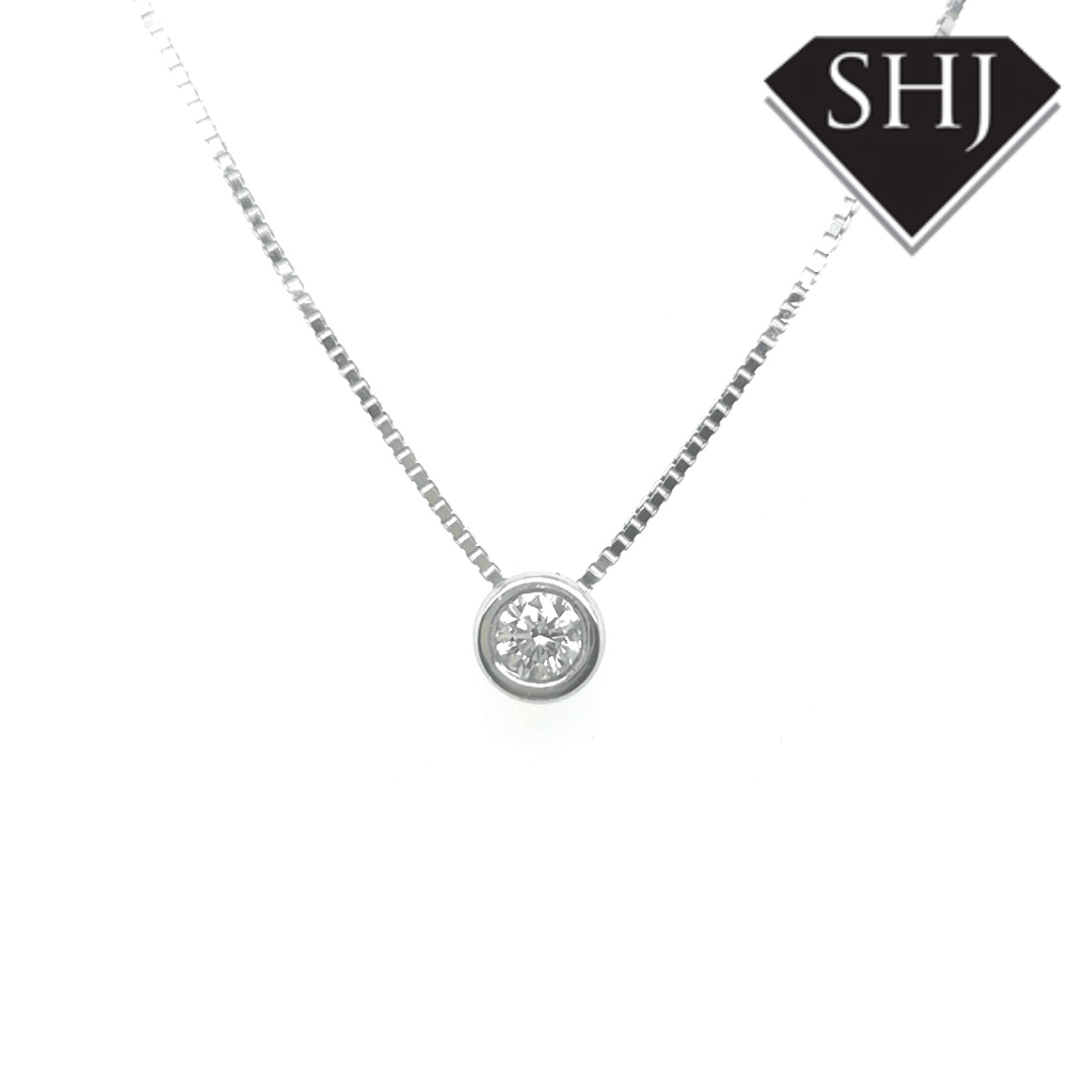 9ct White Gold Diamond Pendant