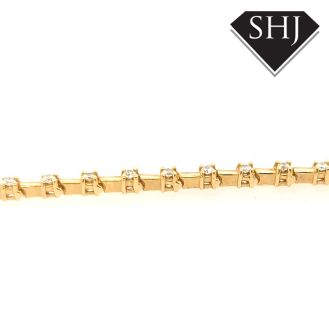 14ct Yellow Gold Diamond Bracelet