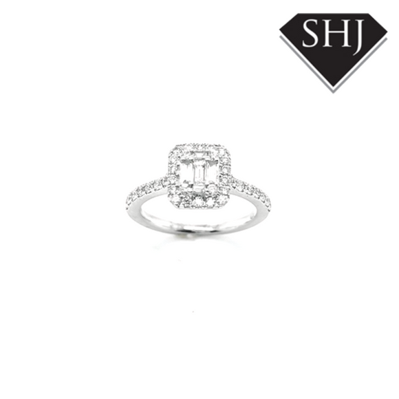 18ct White Gold Diamond Cluster Ring, 0.60ct