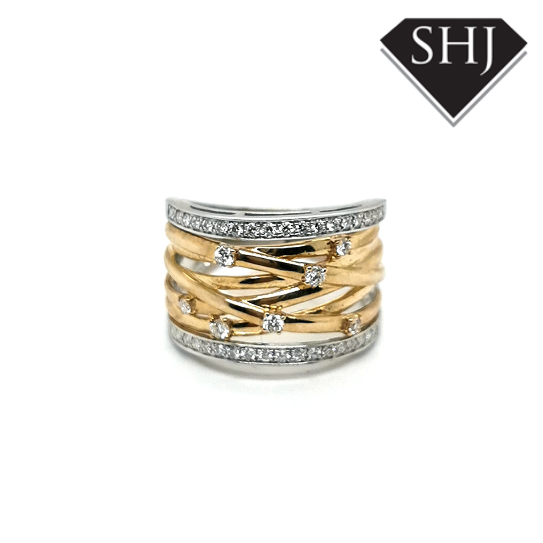 9ct White Gold/Yellow Gold Diamond Lifestyle Ring