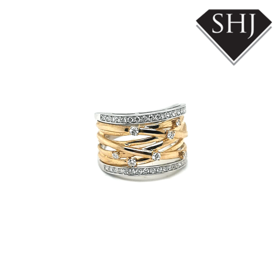 9ct White Gold/Yellow Gold Diamond Lifestyle Ring