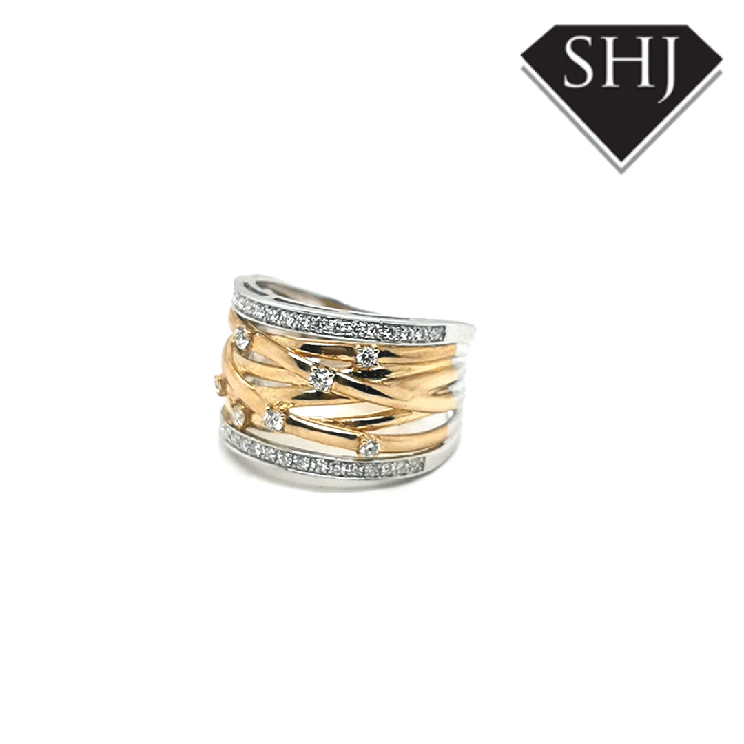 9ct White Gold/Yellow Gold Diamond Lifestyle Ring