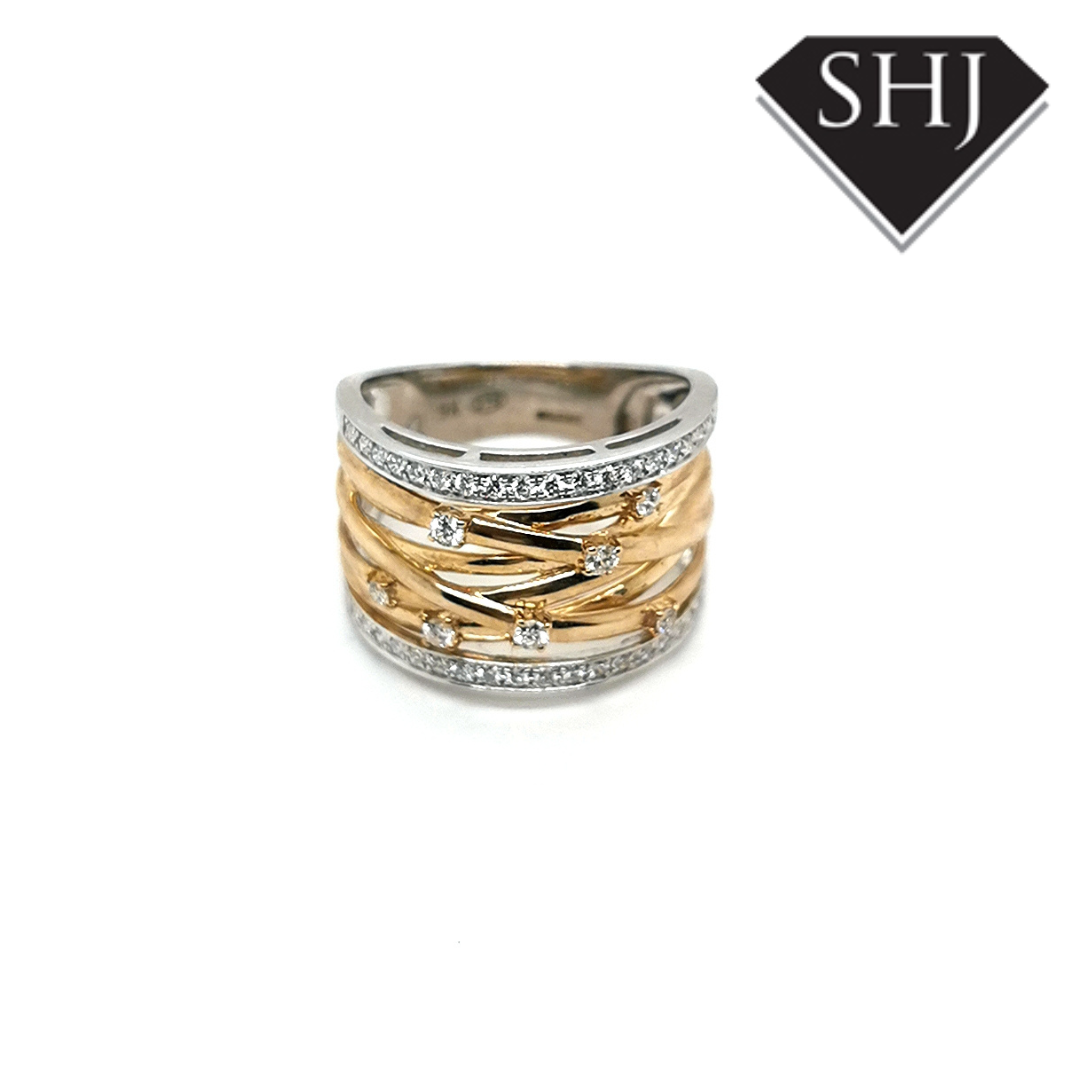 9ct White Gold/Yellow Gold Diamond Lifestyle Ring