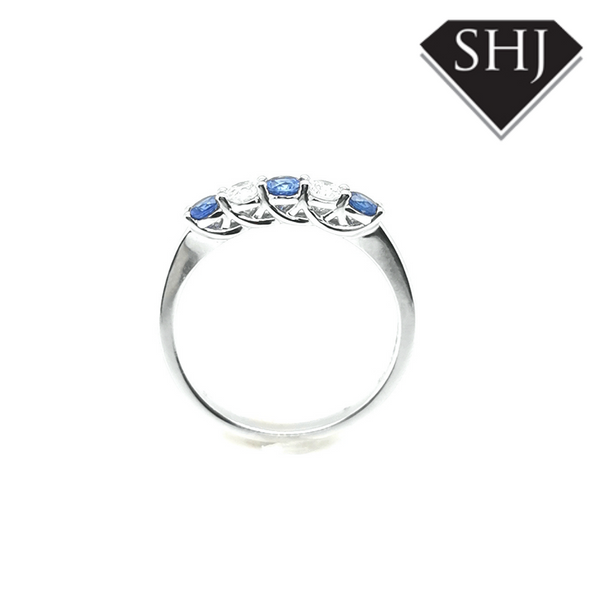 18ct White Gold Sapphire and Diamond Eternity Ring
