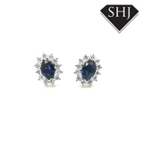 18ct White Gold Sapphire and Diamond Earrings