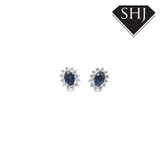 18ct White Gold Sapphire and Diamond Earrings