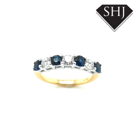 18ct Yellow Gold Sapphire and Diamond S0.79ct D 0.49ct