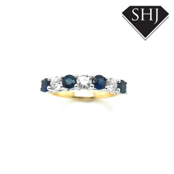 18ct Yellow Gold Sapphire and Diamond S0.79ct D 0.49ct